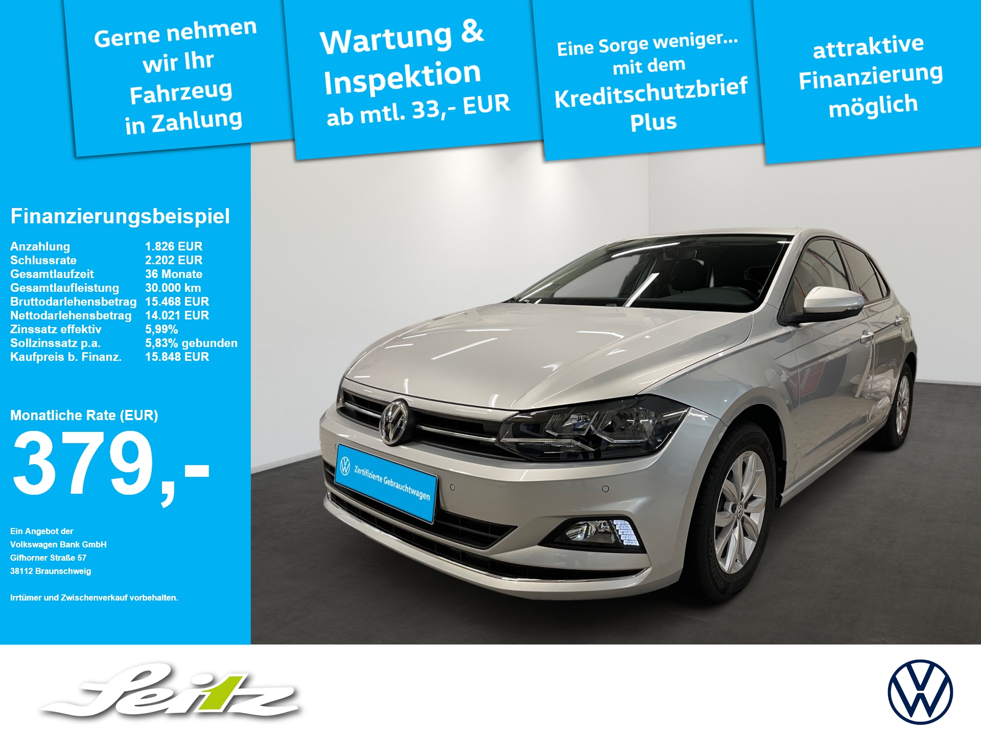 Volkswagen Polo VI 1.0 TSI Highline *ACC*SITZHZG*BLUETOOTH*