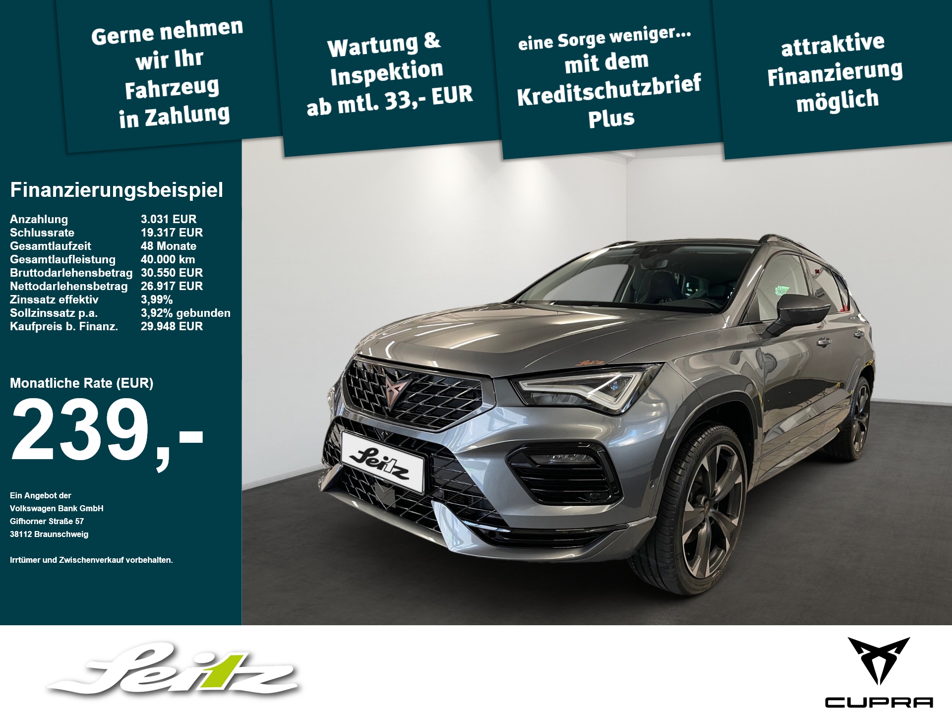 Cupra Ateca 2.0 TSI 4Drive *LED*KAMERA*NAVI*